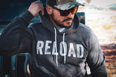 RELOAD Pullover Hoodie - Dark Heather Gray/White